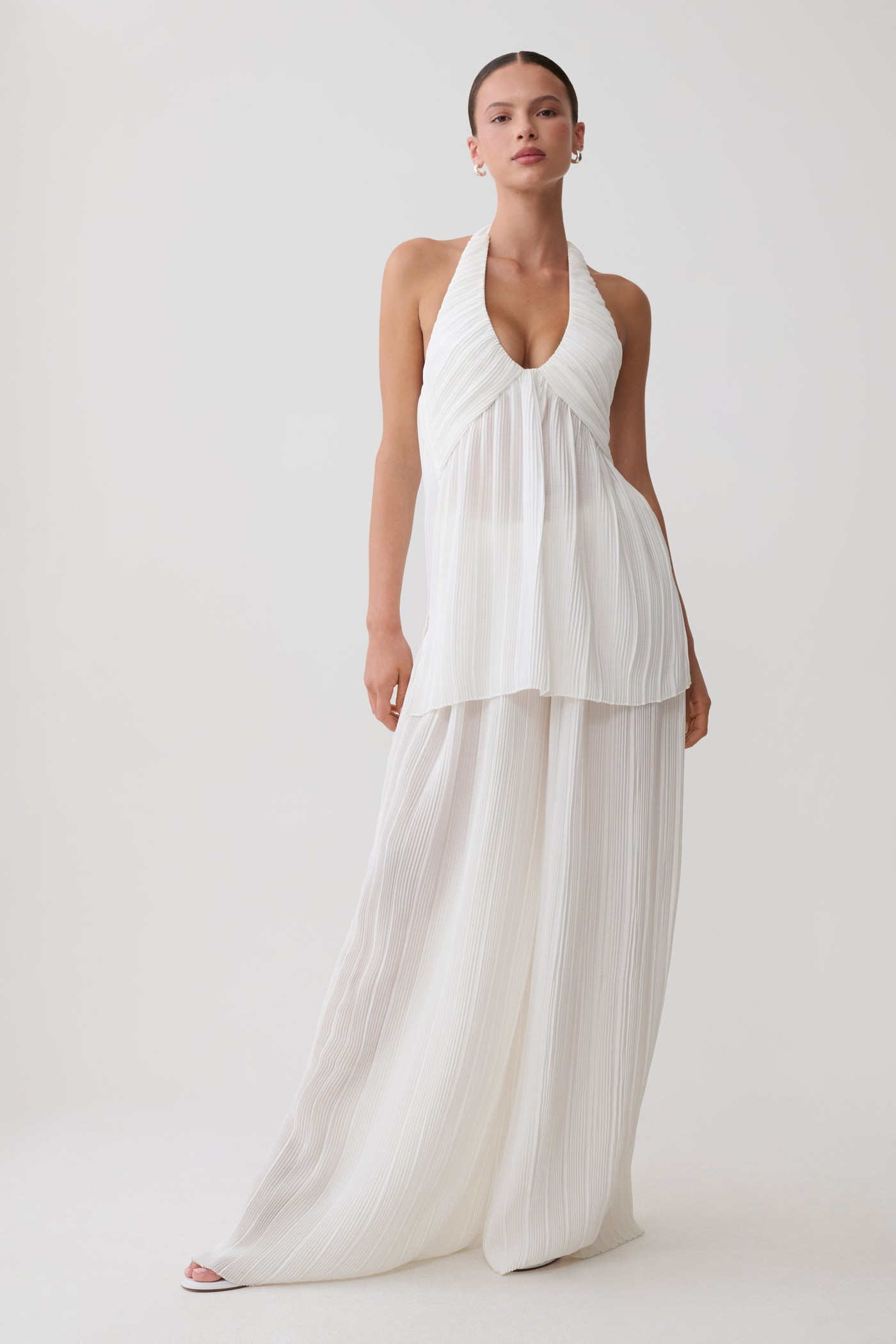 Jonah Plisse Straight Leg Pants - Ivory view 3