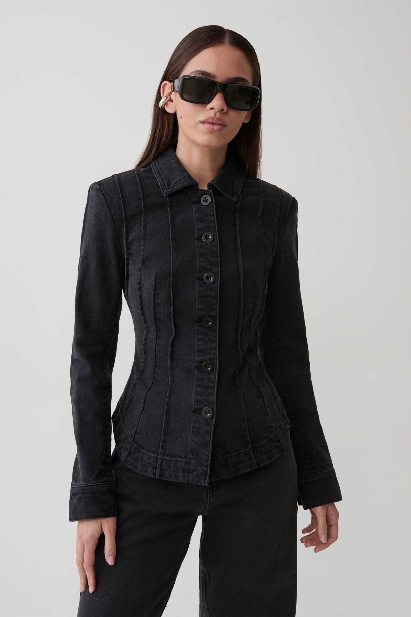 Katerinna Denim Jacket - Washed Black view 3