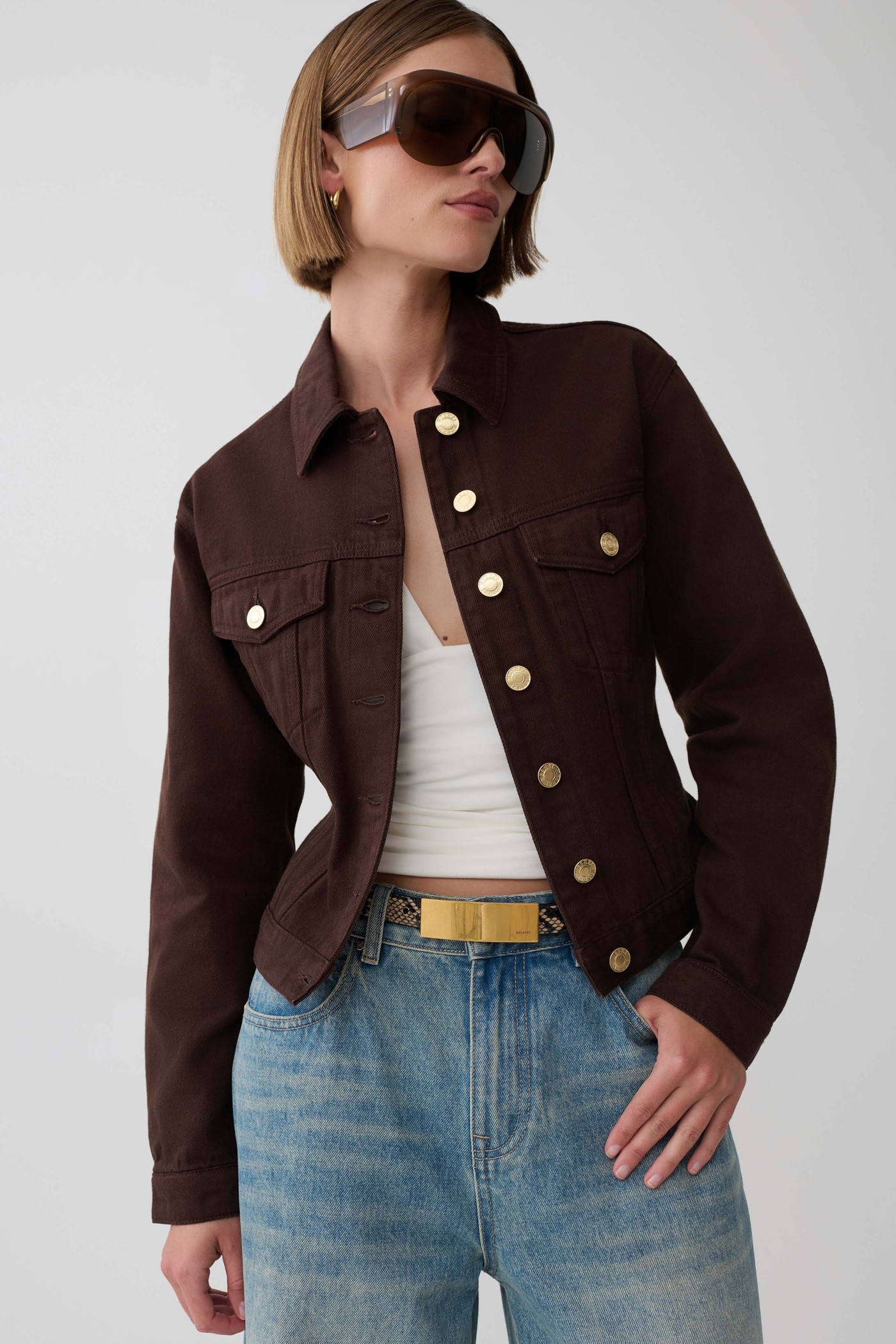 Renee Belted Denim Jacket - Chocolate view 4